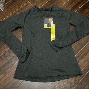 Spyder Active Top Women's Long Sleeve Zipper Pocket Stretch Thumb Holes S Black